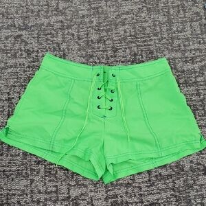 Green Lace-Up Women's Shorts
